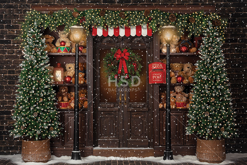 Pine Beary Lane (with snow) - HSD Photography Backdrops 