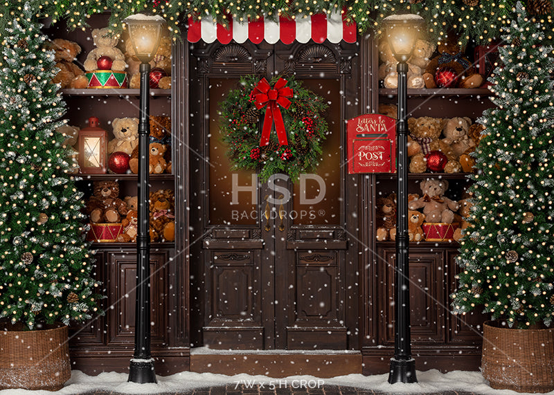 Pine Beary Lane (with snow) - HSD Photography Backdrops 