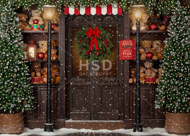 Pine Beary Lane (with snow) - HSD Photography Backdrops 