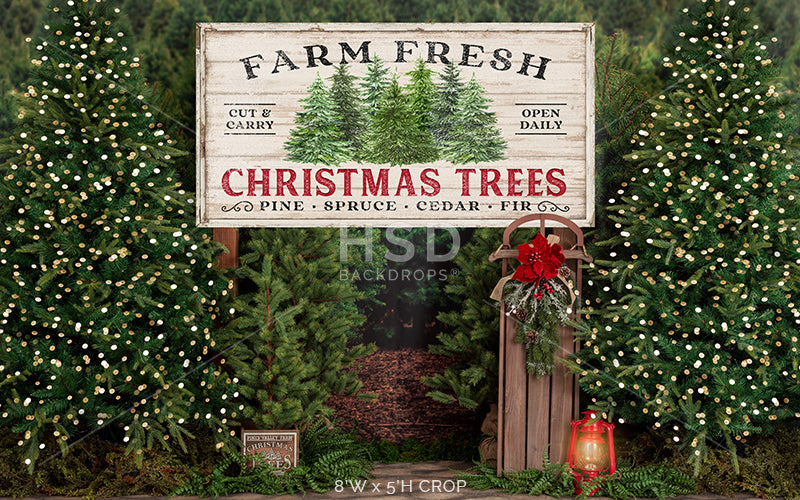 Farm Free Christmas Trees (decorated) - HSD Photography Backdrops 