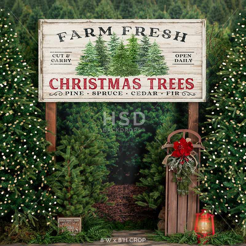 Farm Free Christmas Trees (decorated) - HSD Photography Backdrops 