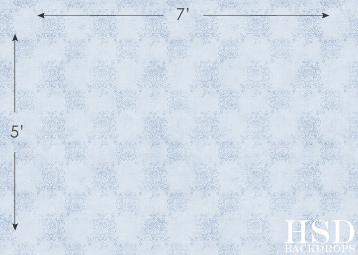 Vintage Damask Baby Blue - HSD Photography Backdrops 