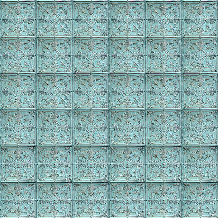 Antique Blue Tin Tile - HSD Photography Backdrops 