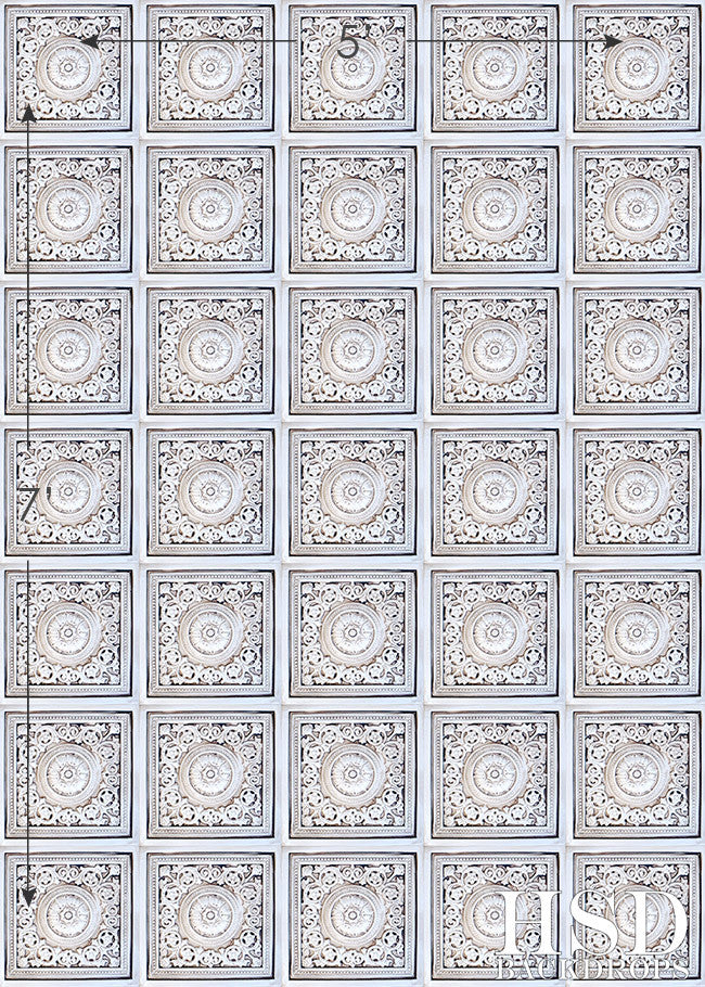 Vintage White Tin Tiles - HSD Photography Backdrops 