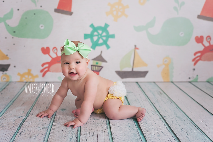 Weathered Blue Wood Floor Drop - HSD Photography Backdrops 