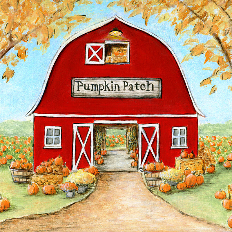 Red Barn Photo Backdrop for Baby and Kids Fall Photos