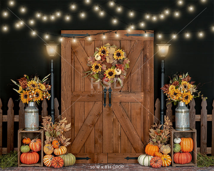 Harvest Door with Lights - HSD Photography Backdrops 