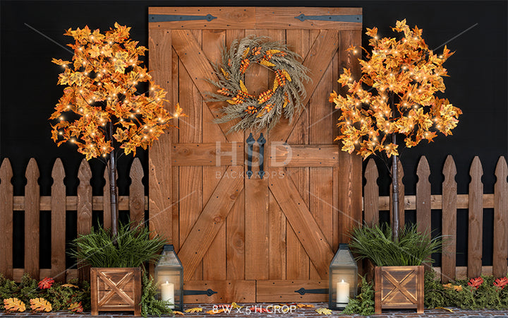 Fall Front Door - HSD Photography Backdrops 