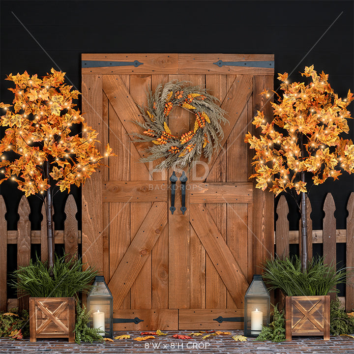 Fall Front Door - HSD Photography Backdrops 