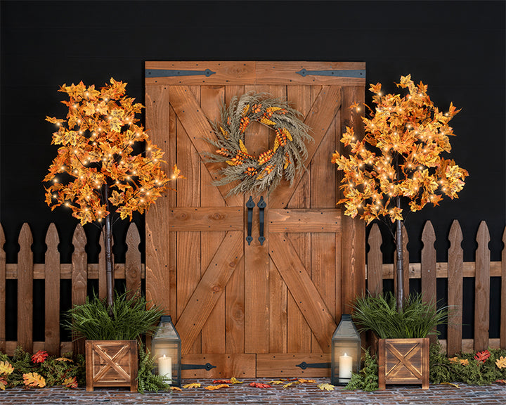 Fall Front Door - HSD Photography Backdrops 