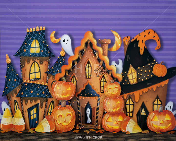 Gingerbread Halloween Village - HSD Photography Backdrops 