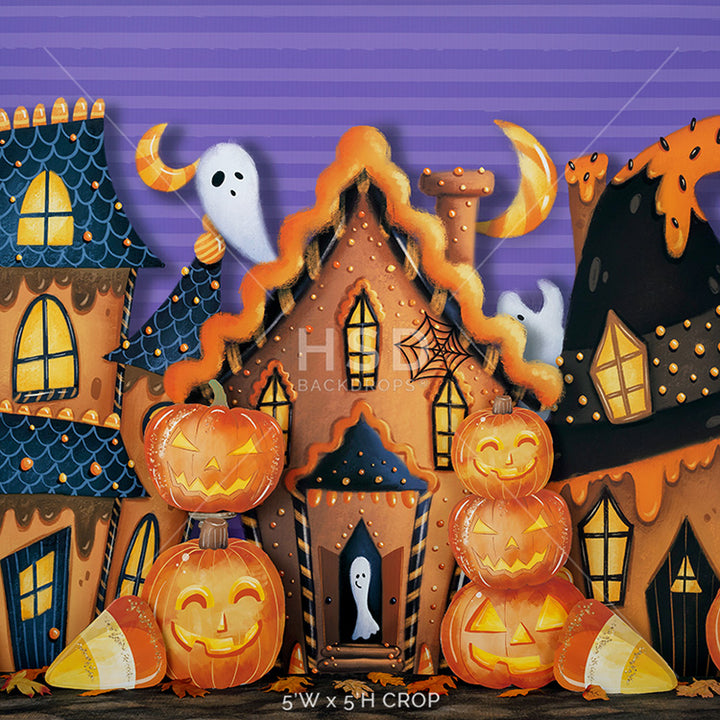 Gingerbread Halloween Village - HSD Photography Backdrops 