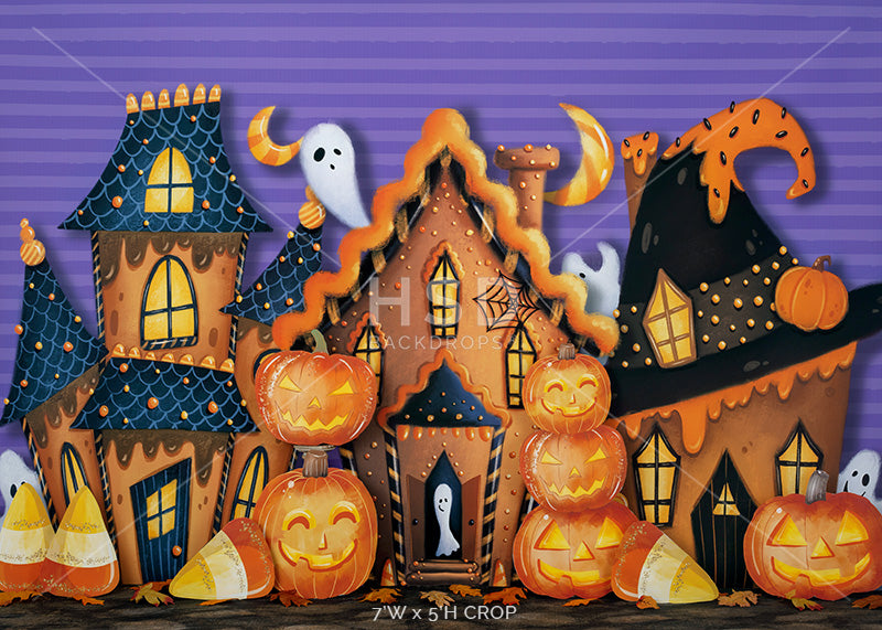 Gingerbread Halloween Village - HSD Photography Backdrops 