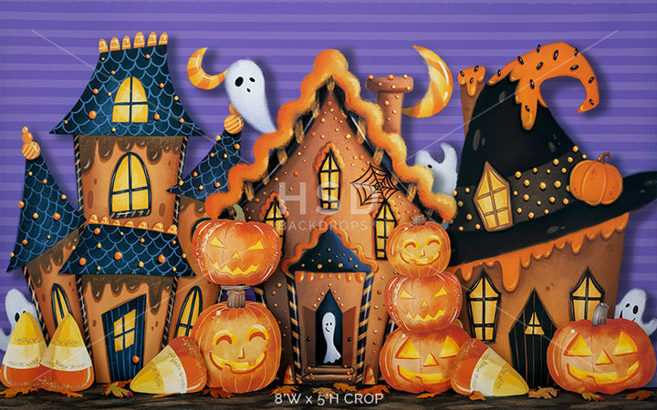 Gingerbread Halloween Village - HSD Photography Backdrops 