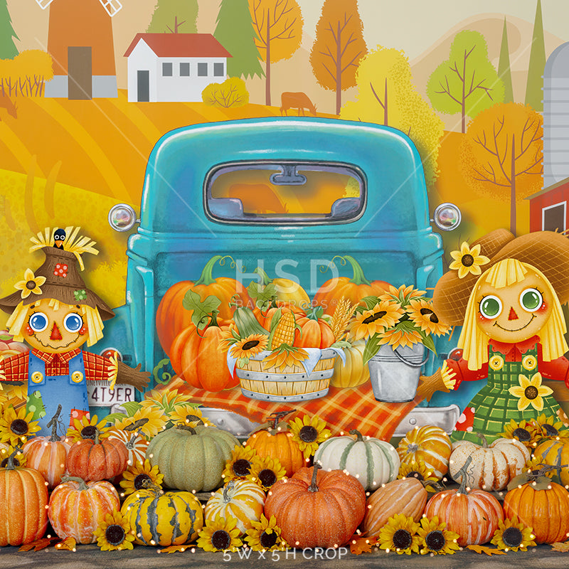Fall Backdrops for Pictures with Pumpkin Patch. Autumn Photo Backdrop
