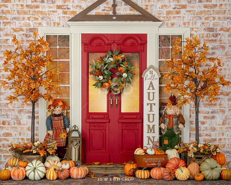 Festive Fall Door - HSD Photography Backdrops 