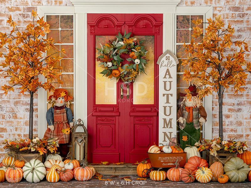 Festive Fall Door - HSD Photography Backdrops 