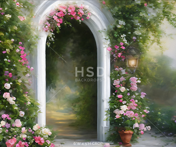 Enchanted Garden Entrance Spring Photo Backdrop for Photography 