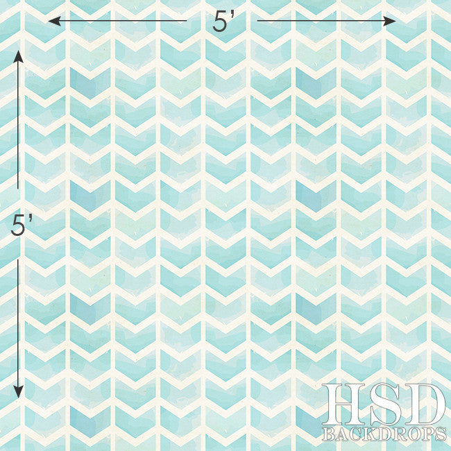 Aqua Blue Chevron Arrows - HSD Photography Backdrops 