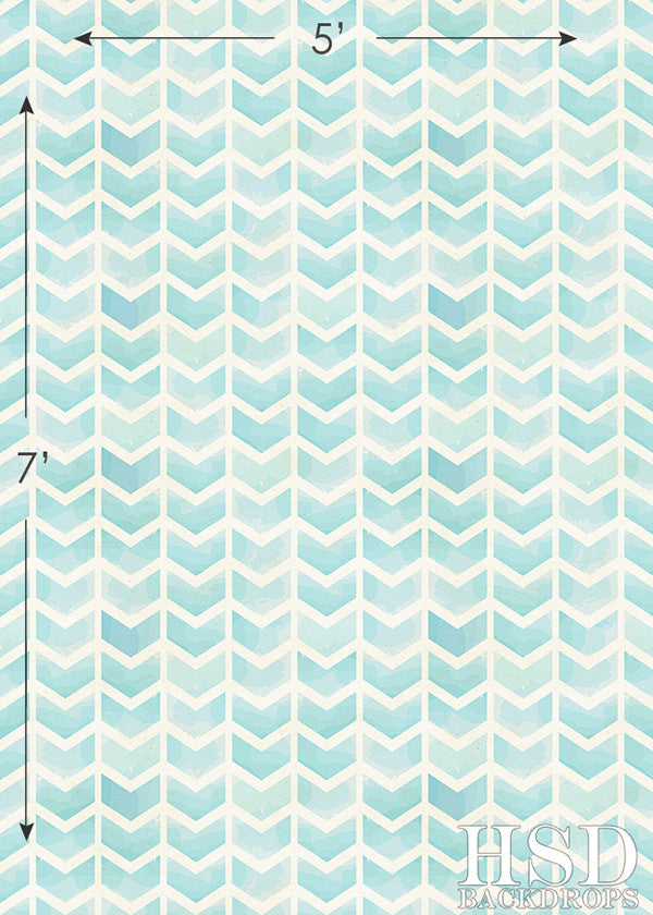 Aqua Blue Chevron Arrows - HSD Photography Backdrops 