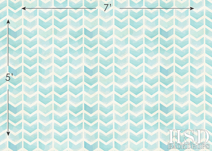 Aqua Blue Chevron Arrows - HSD Photography Backdrops 