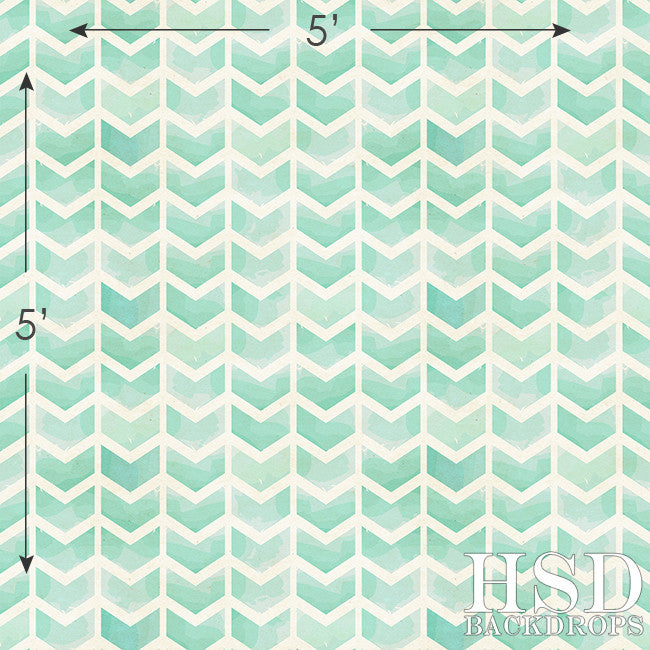 Turquoise Green Chevron Arrows - HSD Photography Backdrops 