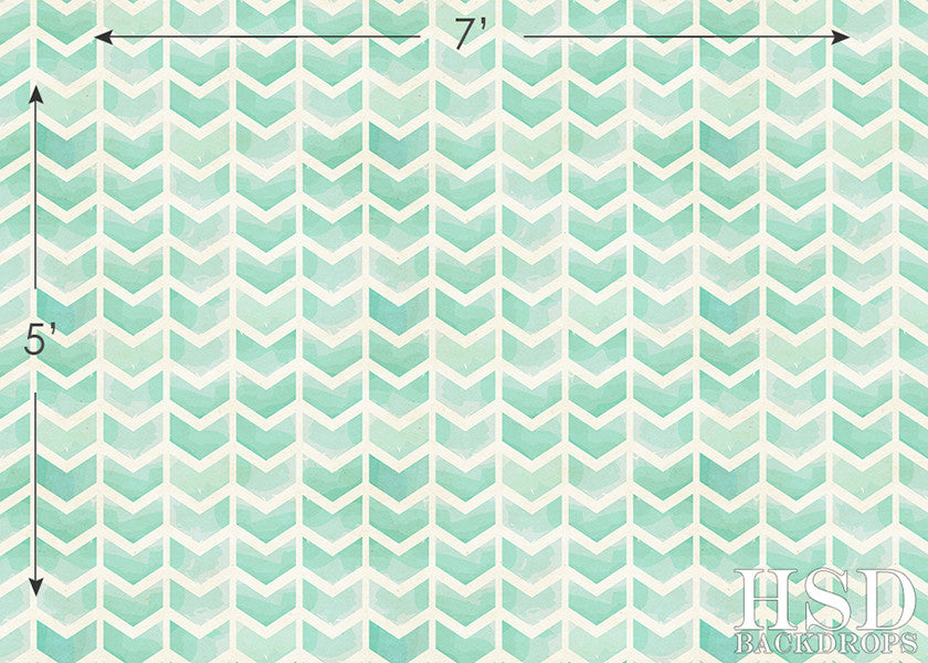 Turquoise Green Chevron Arrows - HSD Photography Backdrops 