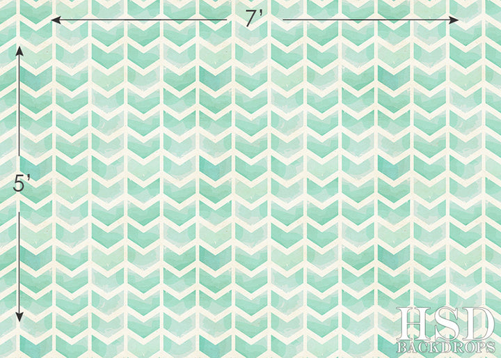 Turquoise Green Chevron Arrows - HSD Photography Backdrops 