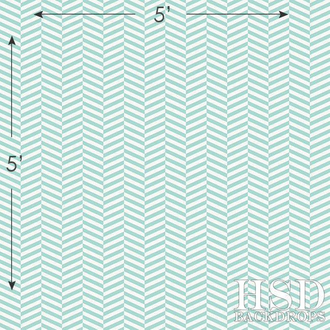 Teal Vintage Chevron - HSD Photography Backdrops 