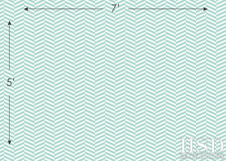 Teal Vintage Chevron - HSD Photography Backdrops 