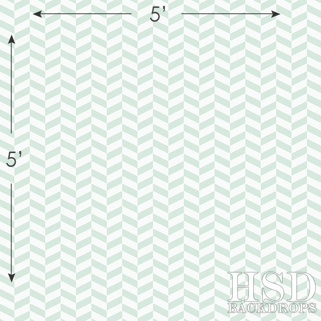 Seafoam Chevron II - HSD Photography Backdrops 