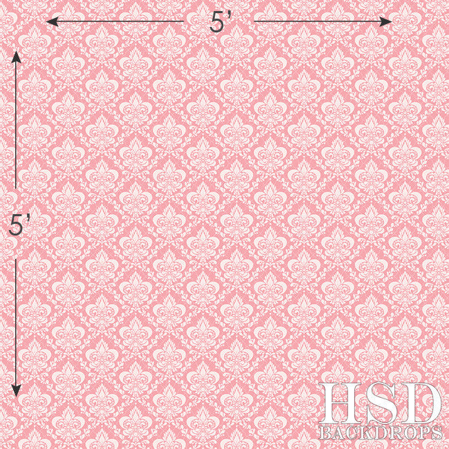 Bubblegum Pink Damask - HSD Photography Backdrops 