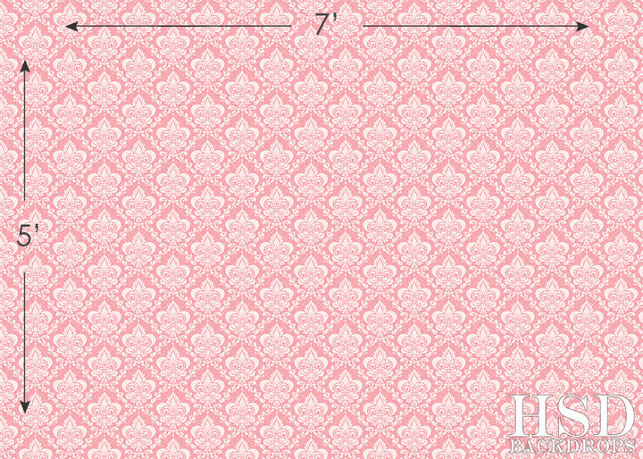 Bubblegum Pink Damask - HSD Photography Backdrops 