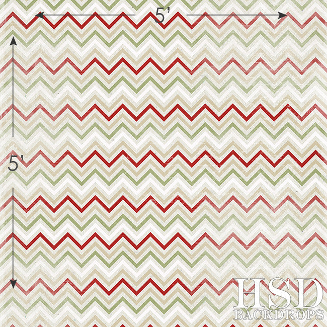 Textured Chevron Red Green - HSD Photography Backdrops 