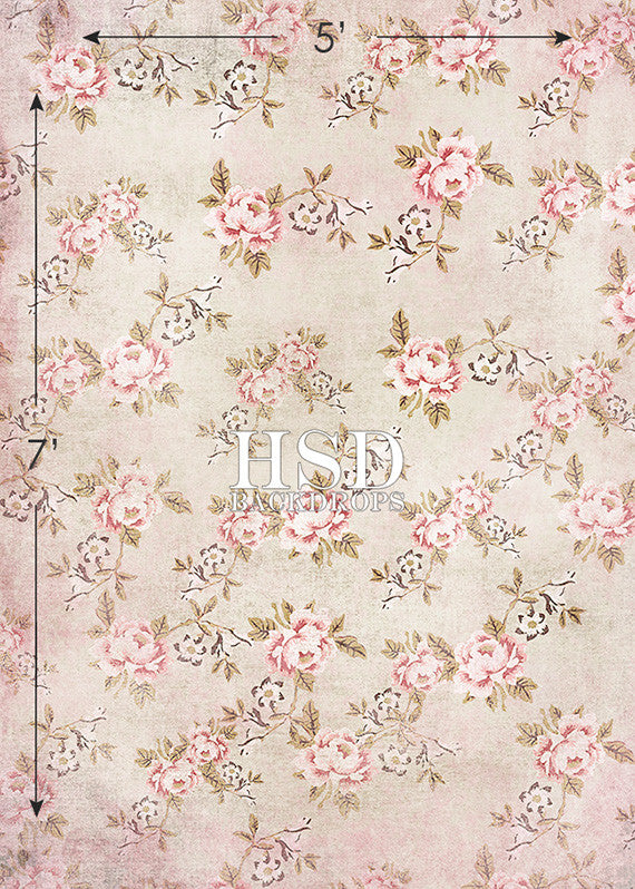 Vintage Floral Wallpaper - HSD Photography Backdrops 