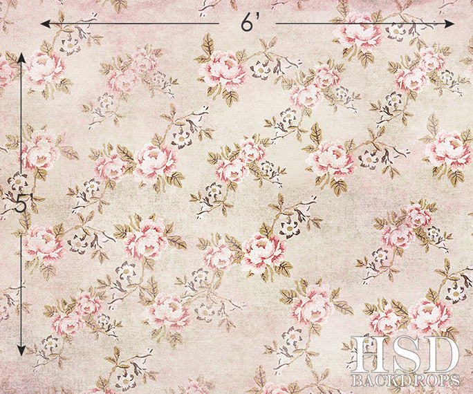 Vintage Floral Wallpaper - HSD Photography Backdrops 