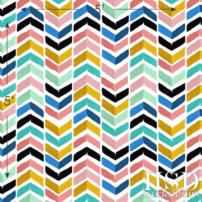 Watercolor Chevron - HSD Photography Backdrops 