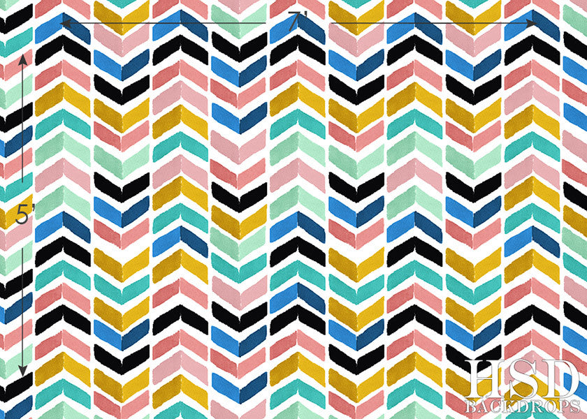 Watercolor Chevron - HSD Photography Backdrops 