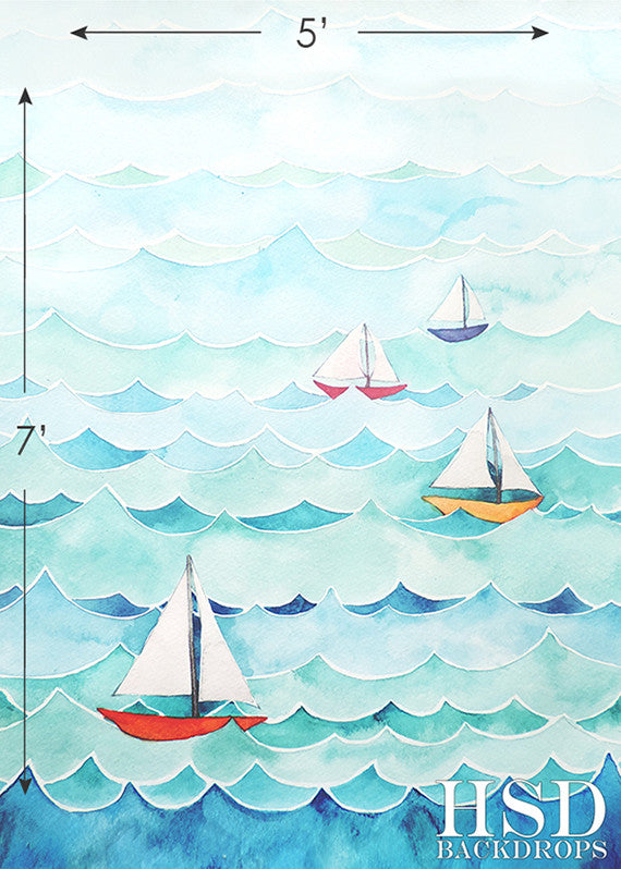 Ocean Sailboats - HSD Photography Backdrops 