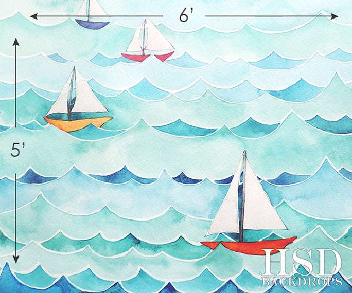 Ocean Sailboats - HSD Photography Backdrops 