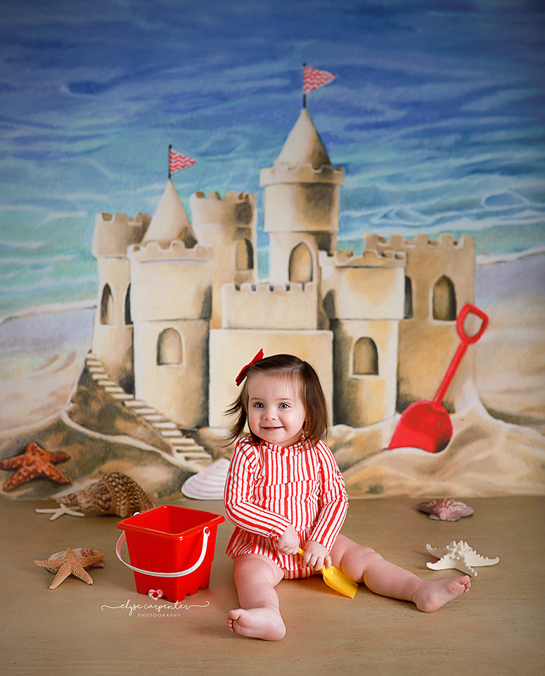 Summer Sand Castle - HSD Photography Backdrops 