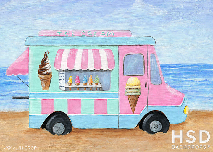 Ice Cream Truck - HSD Photography Backdrops 