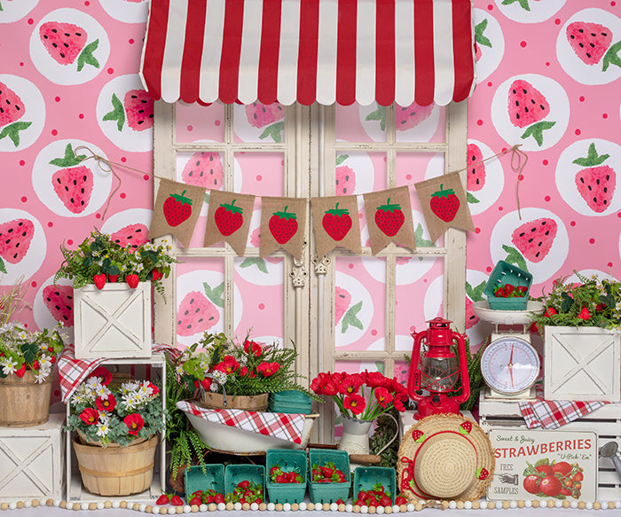 Strawberry Shortcake Set Up - HSD Photography Backdrops 