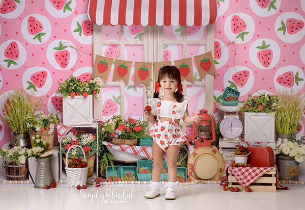 Strawberry Shortcake Set Up - HSD Photography Backdrops 