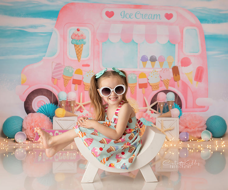 Ice Cream Truck Set Up (Pink) - HSD Photography Backdrops 