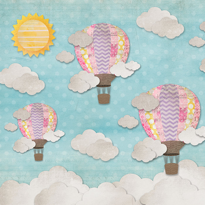 Hot Air Balloons Girl - HSD Photography Backdrops 