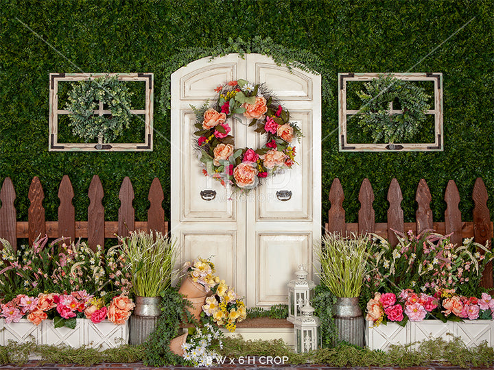 Spring Garden Door - HSD Photography Backdrops 