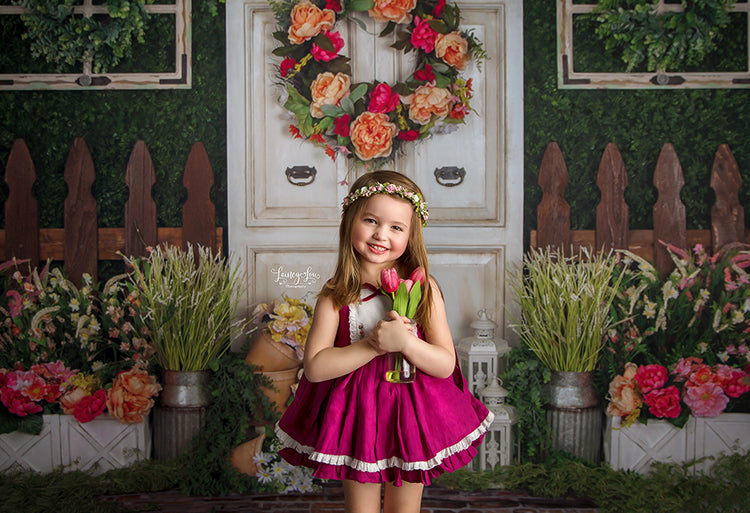 Spring Garden Door - HSD Photography Backdrops 