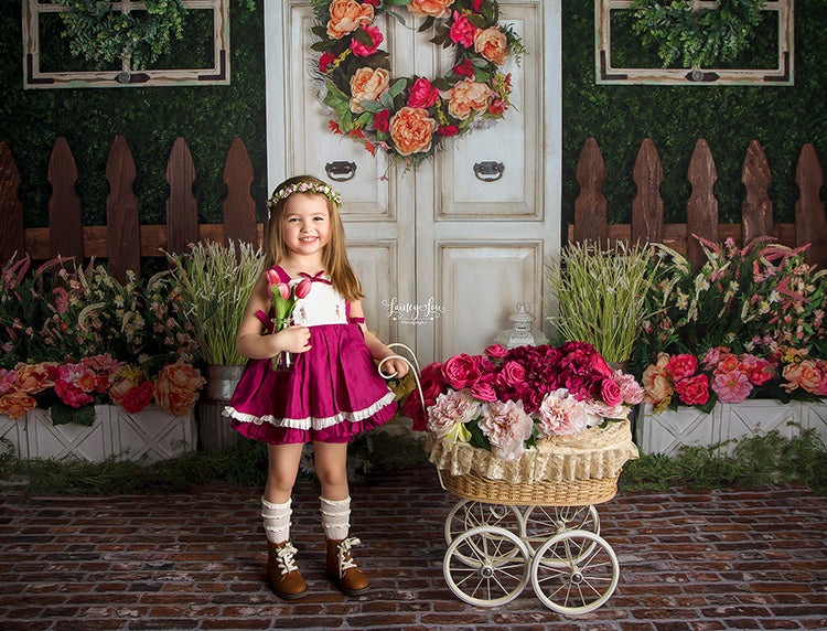 Spring Garden Door - HSD Photography Backdrops 