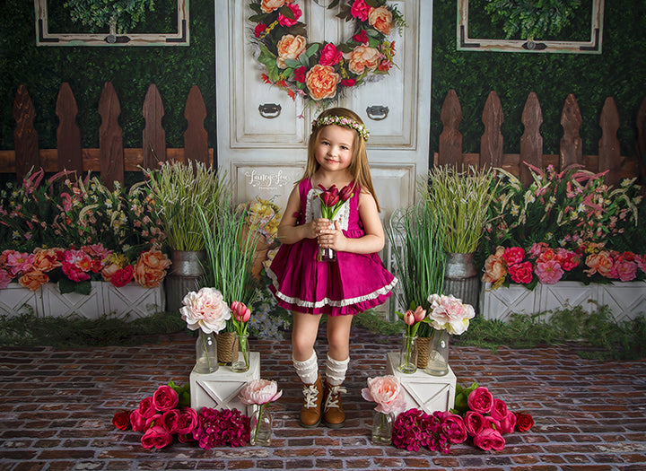 Spring Garden Door - HSD Photography Backdrops 